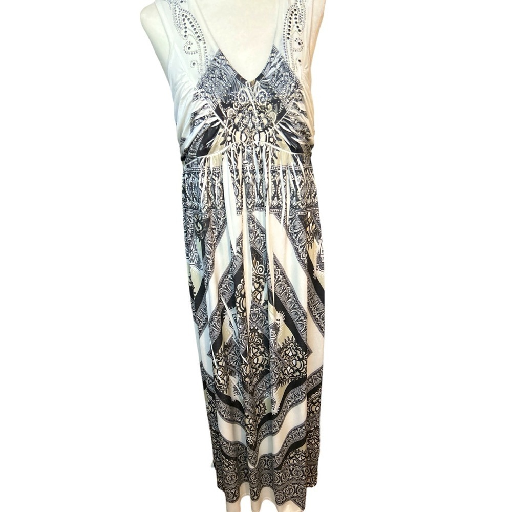 Apt.9 Women's Large maxi dress black white blink  Spring Summer Dress